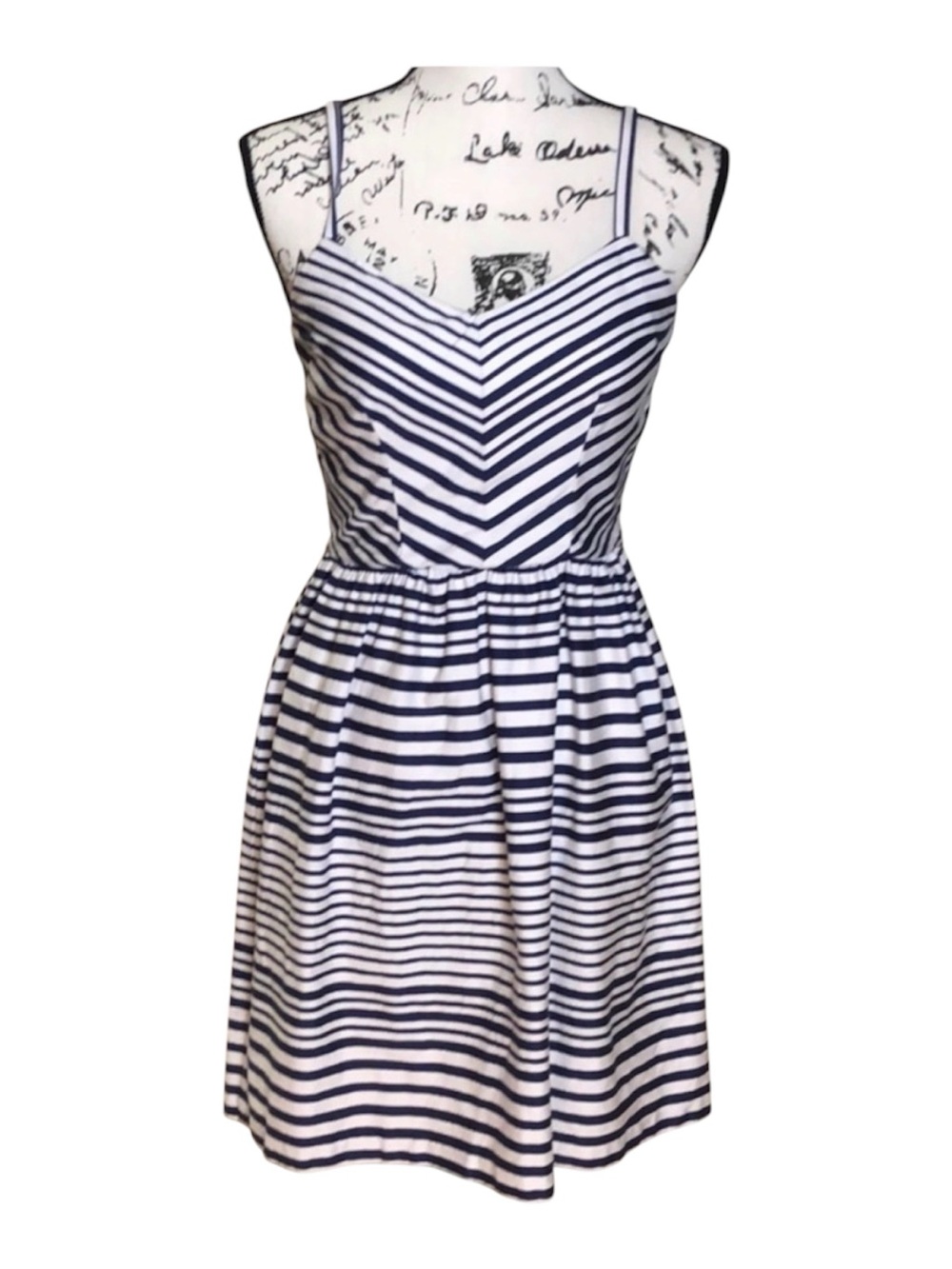 Bar III Striped Dress with Sweetheart Neckline Size M